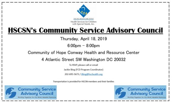 HSCSN Community Services Advisory Council meeting - new date ...