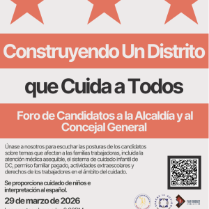¡No se lo pierda! Foro de candidatos a la Alcaldía y al Concejo del Distrito de Columbia es el 29 de marzo